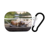 Two Snails on The Bench Earbuds Organizer Shockproof Protective Airpods Pro Cover with Carabiner Clip Anti Fall Carrying Earphone Case Cover for Airpods Pro 2nd Generation White