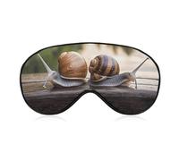 Two Snails on The Bench Sleep Mask Eye Mask Eye Masks for Sleep Sleep Masks for Women Men Travel Eye Mask Adjustable Sleeping Mask Sleep Mask Blackout Cute Sleep Mask