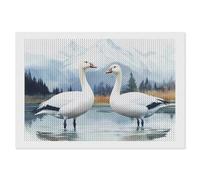 Two Snow Geese Watercolor Diamond Painting Kits for Adults DIY 5D Round Full Drill Art Diamonds Dots Decor 8"x12"