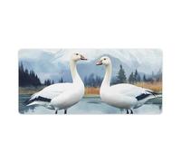 Two Snow Geese Watercolor Mouse Pad Desk Mat Non-Slip Mousepad Writing Pads Office Decor 40x90cm