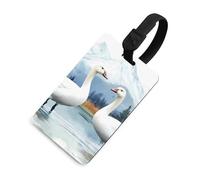 Two Snow Geese Watercolor Travel Luggage Tag Suitcase Identifiers Tags Carryon Backpack
