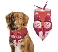Two Snowmen Together Dog Bandana Triangle Dog Scarf Washable Polyester Dog Bibs Cute Pet Bandana for Medium Large Dogs Puppy and Cats