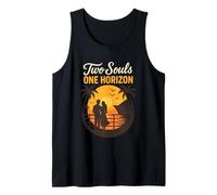 Two Souls One Horizon Cruise Ship Sunset Couple Tank Top