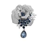 Two Sparkling Floral Rose Pins, Bridal & Formal Occasions, Lightweight Jewelry, Rose Brooch with Clasp for Daily Outfits, フリーサイズ