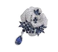 Two Sparkling Floral Rose Pins, Bridal & Formal Occasions, Lightweight Jewelry, Rose Brooch with Clasp for Daily Outfits, フリーサイズ