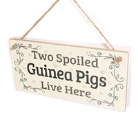 Two Spoiled Guinea Pigs Live Here Sign, Vine Frame Decor