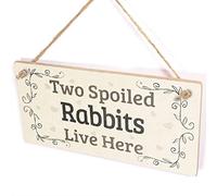 Two Spoiled Rabbits Live Here Sign, Vine Frame Decor