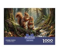 Two Squirrels Jigsaw Puzzles Puzzle for Adults Kids. 1000 Piece Forest Stream Impossible Challenge Toy Home Decoration for Adults& Kids Age 14 Years Up 70x50cm/1000pcs