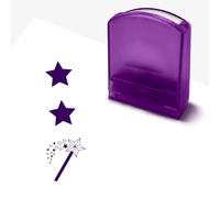 Two Stars and a Wish Pre Inked School Teachers Marking Stamper Stamp 33mm x 9mm Primary Teaching Services (Purple)