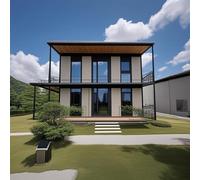 Two-Storey Prefab Tiny Homes for Sale, Expandable Modular Tiny House with 4-6 Bedroom, Full Kitchen & Bathroom, Luxury Design for Vacation Rental or Family Living