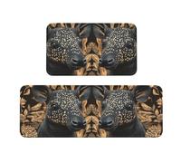 Two Strange-Looking Animals Rug Cushioned Kitchen Rugs Sets Of 2 Comfort Standing Mat For Home Decor Sink,Kitchen Mats For Floor Non Slip Washable ，Laundr 17"X47"+17"X30"
