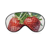 Two Strawberries Sleep Mask for Women Men Side Sleeper Eye Cover with Adjustable Strap Soft Breathable Blackout Mask Slip-Free Deep Sleeping Travel Essentials