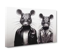 Two Street Rats Canvas Print | Gallery Wrapped 30mm Frame Wall Art | 30x20 inches | Ready to Hang | Contemporary Cityscape Picture | Living Room Bedroom Lounge Office