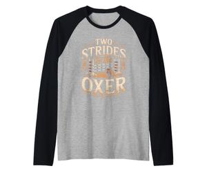 Two Strides to the Oxer Show Jumping Equestrian Horse Raglan Baseball Tee