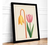 Two Studies Botanical Framed Wall Art Print A1 (84.1×59.4cm) Black, Wall Decor for Living Room, Bedroom, Office & Home, Ready to Hang, Art Gift