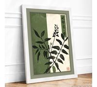 Two Studies Botanical Framed Wall Art Print A1 (84.1×59.4cm) White, Wall Decor for Living Room, Bedroom, Office & Home, Ready to Hang, Art Gift