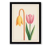 Two Studies Botanical Framed Wall Art Print A2 (59.4×42cm) Black, Wall Decor for Living Room, Bedroom, Office & Home, Ready to Hang, Art Gift