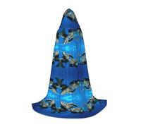Two Submarine Turtles Under The Sea Hooded Cape For Teenagers Witch Vampire Cosplay Party Halloween Christmas Printed Long Cloak