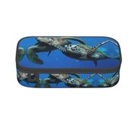 Two Submarine Turtles Under The Sea Large Capacity Pencil Case Stationery Storage Bag with Zipper Boys Girls Students School