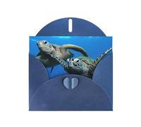 Two Submarine Turtles Under The Sea Pearl Paper Holiday Greeting Card With Envelopes Weddings Party Birthday Invitations Wishes