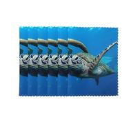 Two Submarine Turtles Under The Seaprint Placemats For Dining Table Set Of 6 :18x12 Inch Easy To Clean Heat Resistant Waterproof Quality