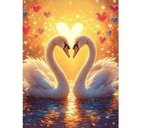 Two Swans Forming A Heart 1000 Piece Jigsaw Puzzle for Adults Teens Wildlife Pet Post Work Wind Down Mind Calming Whimsical Design for Friends 1000 PCS