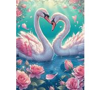 Two Swans Forming A Heart 500-piece Jigsaw Puzzle Set Wildlife Pet Family Puzzle Lovers Brain Training Indoor Game Family Game Night Summer Gift Durable Board 500 PCS