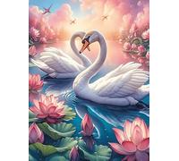 Two Swans Forming A Heart with Roses 1000 Piece Count Premium Jigsaw Puzzle Wildlife Pet For Adults Teens 14+ Concentration Training Indoor Game Family Game Night Sturdy Paperboard 1000 PCS
