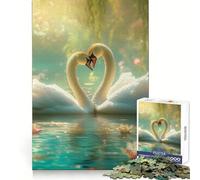 Two Swans in Love 1000-piece Puzzle for Teenagers Smart Exercise Calm Leisure Accurate Edges Fine Xmas Gift (50x75cm)