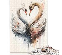 Two Swans in Love Puzzle for Adults 300 Pieces Puzzle Adult Jigsaw Puzzle Family Puzzle Game 300pcs (40x28cm)