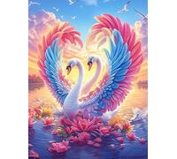 Two Swans with Angel Wings 500-piece Jigsaw Puzzle Bundle Wildlife Plant Family Puzzle Lovers Brain Training Mindful Activity Spring Creativity & Gift Giving 500 PCS