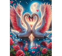 Two Swans with Angel Wings Forming A Heart 1000 Pcs Jigsaw Puzzle Bundle Wildlife Pet Cute Family Puzzle Lovers Fun Family Game Mindful Activity Spring Eco Friendly Cardboard 1000 PCS