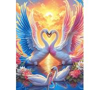Two Swans with Angel Wings Forming A Heart 500 Piece Count Premium Jigsaw Puzzle Wildlife Pet For Adults Teens 14+ Concentration Training Indoor Game Family Game Night 500 PCS