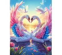 Two Swans with Angel Wings Under The Moon 1000 Pcs Jigsaw Puzzle Bundle Wildlife Pet Family Puzzle Lovers Fun Family Game Mindful Activity Spring Eco Friendly Cardboard 1000 PCS