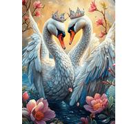 Two Swans with Crowns 300 Pieces Classic Jigsaw Puzzle Science Fiction Magical Dream Puzzle for Adults Concentration Training Wall Art Mental Exercise Cardboard 300 PCS