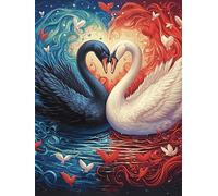 Two Swans with Red Wings 500 Pc Classic Jigsaw Puzzle Wildlife Pet Puzzle for Adults Hard Challenging Hobby Home Decor Poster Sturdy Creativity & Gift Giving 500 PCS