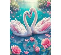 Two Swans with Water Lilies 1000 Piece Jigsaw Puzzle for Adults Teens Wildlife Pet Gaming Break Activity Mental Reset Colourful Design Great Gift for Gamers 1000 PCS