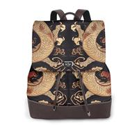 Two symmetrical dragons on the left and right Ladies Travel Fashion Back Pack,Casual backpack,Print Women's leather backpack for Work