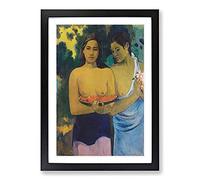 Two Tahitian Women by Paul Gauguin Framed Print | A2 Black Framed Wall Art | Ready to Hang | Modern Nature Picture | Living Room Bedroom Lounge Office