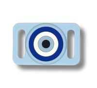 Two Tails Evil Eye Dog Collar Airtag Holder, Slide-On Full Coverage Silicone Case for Pets, Secure and Durable Airtag Protector for Dogs and Puppies, Keeps Tracker Hidden, Easy to Clean