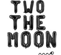 Two The Moon Banner,2nd Birthday Party Supplies,Second Birthday Party,Black