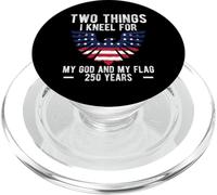 Two Things I Kneel For My God And My Flag 4th Of July PopSockets PopGrip for MagSafe