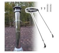 Two/Three Legs Sturdy Stainless Steel Chimney Stove Pipe, Custom Furnace/Ventilation/Drainage Tube Support Bracket with Screws, Wind & Snow Stability(3 3/16" (81mm) Dia)