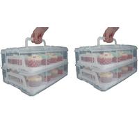 Two Tier Cupcake Carrier Twin Pack with Deeper Inner Trays