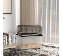 PawHut Hamster Cage Two-Tier Gerbil Cage with Deep Bottom Ramp Food Dish - D51-4