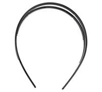Two-tier Headband Black Plastic Hair Accessory for Daily Wear