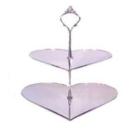 Two Tier Heart Shaped Cake Stand - Mirrored
