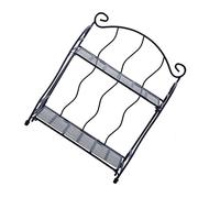 Two-Tier Iron Bookshelf Rack for Desktop - Creative Storage for Home & Office Stylish Iron Design for Books and Essentials