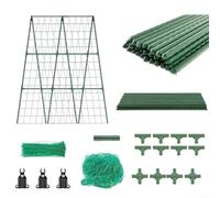 Two-Tier Metal Trellis for Tomatoes Cucumbers and Other Climbers Supporting Vertical Growth with Adjustable Height from 80 to 160 cm (80 * 120cm)