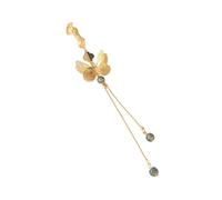 Two-Tier Metallic Butterfly Pin Adjustable Drop Handmade Elegant Accessory For Cheongsam Dresses & Evening Gowns Double Layer Butterfly Brooch